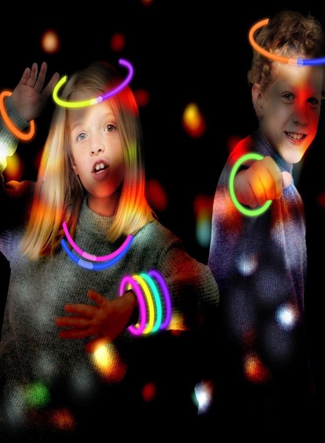 Ryme 8" Glow Sticks Bulk Party Favors - Neon Glow in the Dark Light Sticks with Connectors, Light Bracelets & Necklaces for Kids & Adults -For Party, Birthday, Clubs, lounge, New Year Party (25) - Image 2